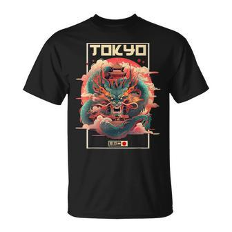 Tokyo Inspired Vintage Style 80S Retro Japanese Asian Dragon T-Shirt - Monsterry