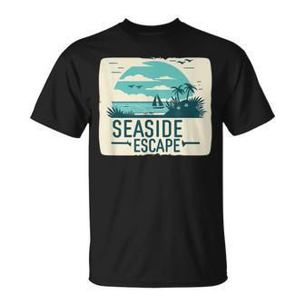 Tolle Flucht Am Meer Mit Segelboot-Kostüm T-Shirt - Seseable