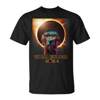 Total Eclipse April 8 2024 Irish Wolfhound Dog With Glasses T-Shirt | Mazezy DE