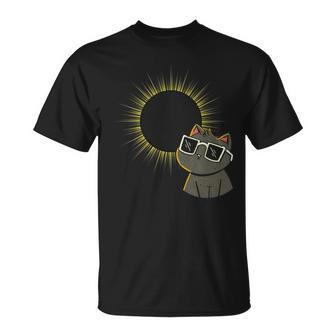 Total Solar Eclipse 040824 April 8 2024 Cat Eclipse T-Shirt | Seseable CA