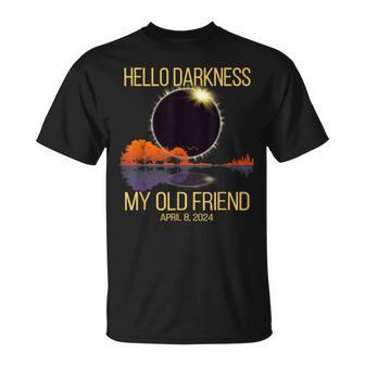 Total Solar Eclipse 040824 Hello Darkness My Old Friend T-Shirt - Thegiftio UK