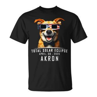 Total Solar Eclipse 2024 Akron Dog T-Shirt - Seseable