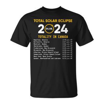 Total Solar Eclipse 2024 April 8 Canadian Totality Canada T-Shirt - Monsterry DE