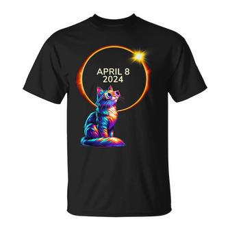 Total Solar Eclipse 2024 April 8Th 2024 Cat Totality T-Shirt | Mazezy
