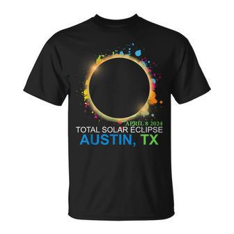 Total Solar Eclipse 2024 Austin Texas Colorful Totality T-Shirt | Mazezy