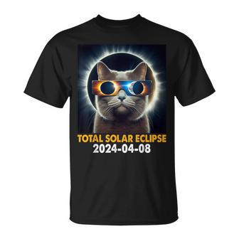 Total Solar Eclipse 2024 Cat April 8 America Totality Spring T-Shirt - Seseable