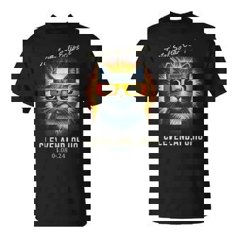 Total Solar Eclipse 2024 Cleveland Ohio Totality Cat T-Shirt - Thegiftio