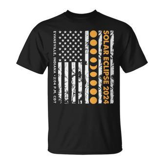 Total Solar Eclipse 2024 Evansville Indiana 204 Pm Us Flag T-Shirt - Monsterry AU