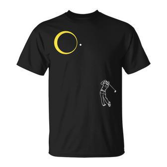 Total Solar Eclipse 2024 Golf Player Golfing Swing Ball Love T-Shirt | Mazezy