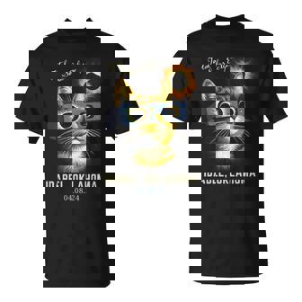 Total Solar Eclipse 2024 Idabel Oklahoma Totality Cat T-Shirt - Thegiftio