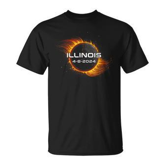 Total Solar Eclipse 2024 Illinois T-Shirt - Seseable