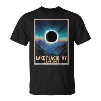 Total Solar Eclipse 2024 Lake Placid New York Vintage T-Shirt | Mazezy