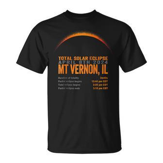 Total Solar Eclipse 2024 Mt Vernon Illinois Path Totality T-Shirt - Thegiftio UK