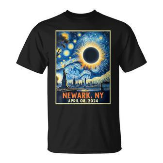 Total Solar Eclipse 2024 Newark New York Starry Night T-Shirt - Thegiftio UK