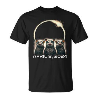 Total Solar Eclipse 2024 Opossum In Astronomy Glasses T-Shirt | Mazezy