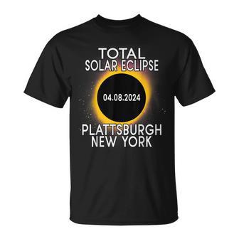 Total Solar Eclipse Cat Plattsburgh New York 2024 Cat T-Shirt - Seseable