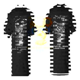Total Solar Eclipse 2024 Poplar Bluff Missouri Totality Cat T-Shirt - Thegiftio