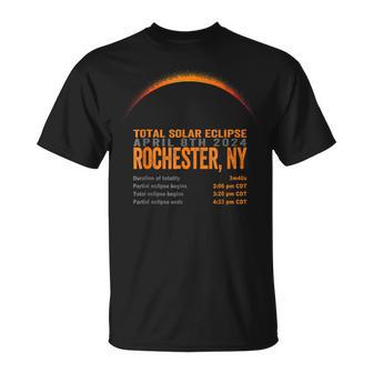 Total Solar Eclipse 2024 Rochester New York Path Of Totality T-Shirt - Monsterry