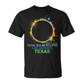 Total Solar Eclipse 2024 San Antonio Texas Colorful Totality T-Shirt - Monsterry DE