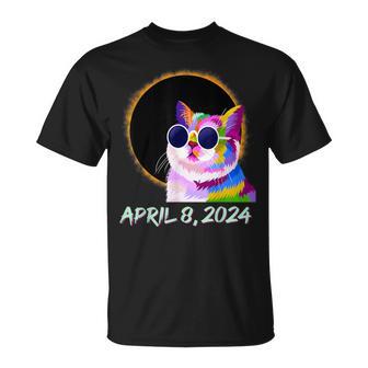 Total Solar Eclipse 2024 Spaceship April 8Th 2024 Cat T-Shirt - Monsterry UK