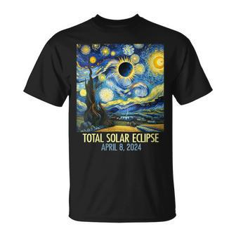 Total Solar Eclipse 2024 Starry Night Totality Van Gogh T-Shirt | Mazezy DE