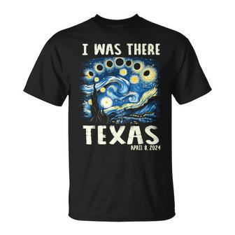 Total Solar Eclipse 2024 Texas Starry Night Painting T-Shirt | Mazezy
