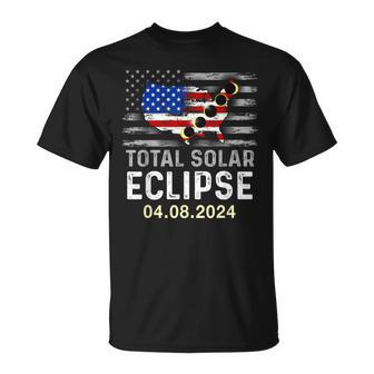 Total Solar Eclipse 2024 Eclipse Usa American Patriotic Flag T-Shirt - Thegiftio