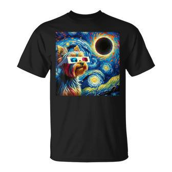 Total Solar Eclipse 2024 Van Gogh Starry Night Yorkshire T-Shirt - Seseable