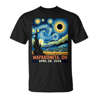 Total Solar Eclipse 2024 Wapakoneta Ohio Starry Night T-Shirt - Thegiftio UK