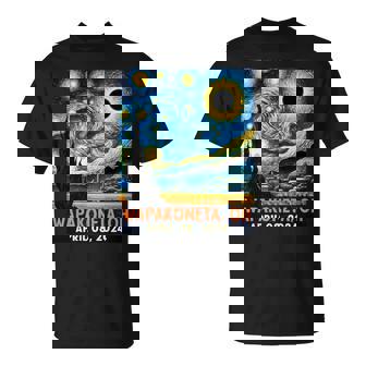 Total Solar Eclipse 2024 Wapakoneta Ohio Starry Night T-Shirt - Thegiftio