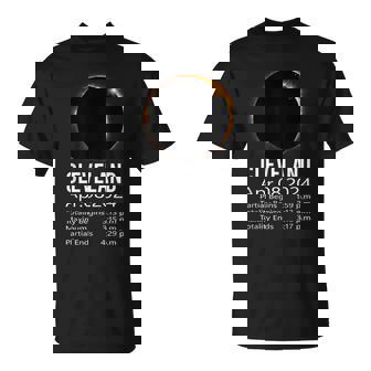 Total Solar Eclipse April 8 2024 Cleveland Schedule Calendar T-Shirt | Mazezy