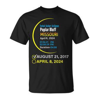 Total Solar Eclipse April 8 2024 Missouri Poplar Bluff T-Shirt - Seseable