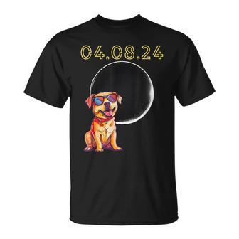 Total Solar Eclipse April 8 2024 Puppy Dog Wearing Shades T-Shirt - Seseable
