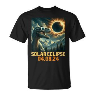 Total Solar Eclipse April 8 2024 T Rex Dinosaur Boys Toddler T-Shirt - Seseable