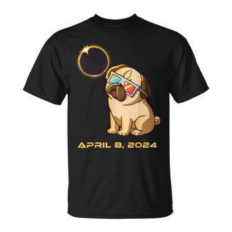 Total Solar Eclipse April 8 2024 Totality Dog Pug T-Shirt - Monsterry CA