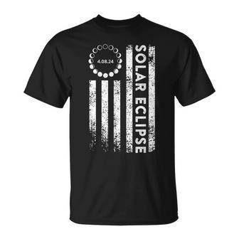 Total Solar Eclipse April 8 2024 Totality Path Usa Flag T-Shirt | Mazezy CA
