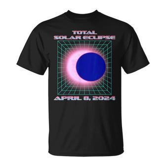 Total Solar Eclipse April 8 2024 Vaporwave Retro Totality T-Shirt - Seseable