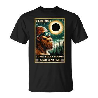 Total Solar Eclipse Arkansas Bigfoot Eclipse Glasses T-Shirt - Monsterry UK