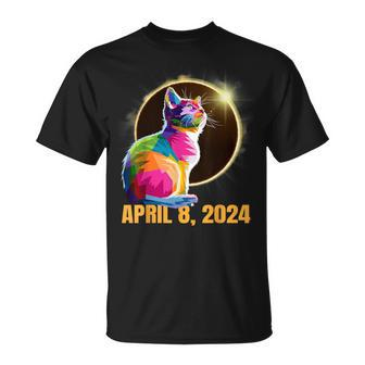 Total Solar Eclipse Cat Glasses April 8 2024 Novelty T-Shirt - Thegiftio UK