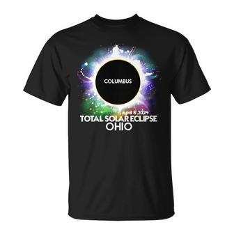 Total Solar Eclipse Columbus Ohio 2024 Colorful Totality T-Shirt - Seseable