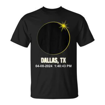 Total Solar Eclipse Dallas 2024 Time Texas Eclipse T-Shirt | Mazezy