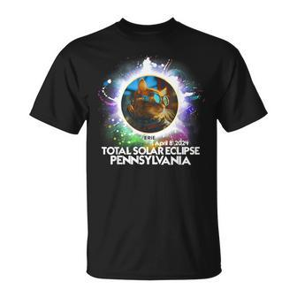 Total Solar Eclipse Erie Pennsylvania 2024 Cat Totality T-Shirt | Mazezy