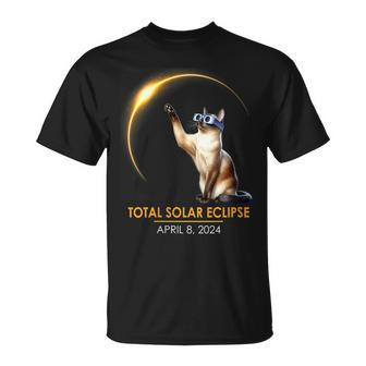 Total Solar Eclipse Glasses Siamese Cat T-Shirt | Mazezy