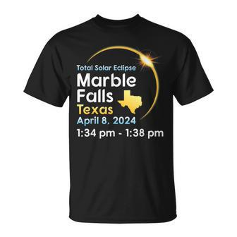Total Solar Eclipse In Marble Falls Texas On April 08 2024 T-Shirt | Mazezy
