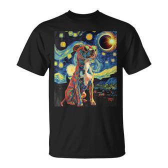 Total Solar Eclipse Pit Bull Dog T-Shirt - Seseable