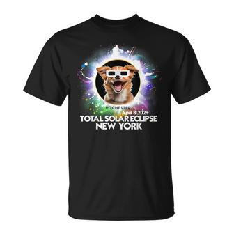 Total Solar Eclipse Rochester New York 2024 Astronomy Dog T-Shirt - Seseable
