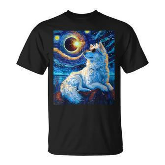 Total Solar Eclipse Samoyed Dog T-Shirt | Mazezy