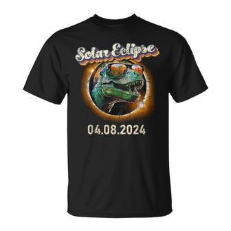 Total Solar Eclipse T-Rex April 8 2024 America Solar Eclipse T-Shirt - Seseable