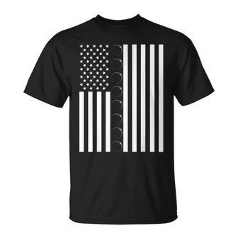 Total Solar Eclipse Us American Flag 04082024 Totality T-Shirt | Mazezy CA
