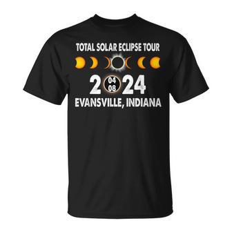 Total Solar Eclipse Us Tour 04 08 2024 Evansville Indiana T-Shirt - Monsterry